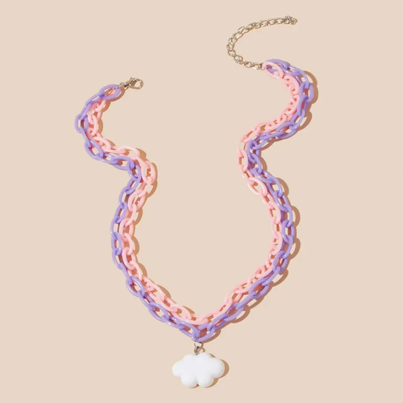 Женское акриловое ожерелье с подвеской в виде облаков карамельного