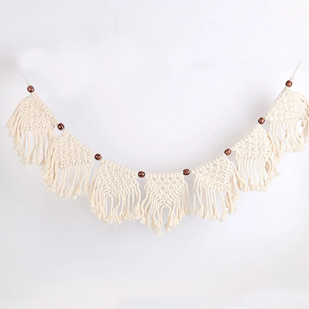 

Свадебное украшение для гостиной, макраме, Тканое винтажное украшение для дома, веревка ручной работы, хлопчатобумажная льняная дверная за...