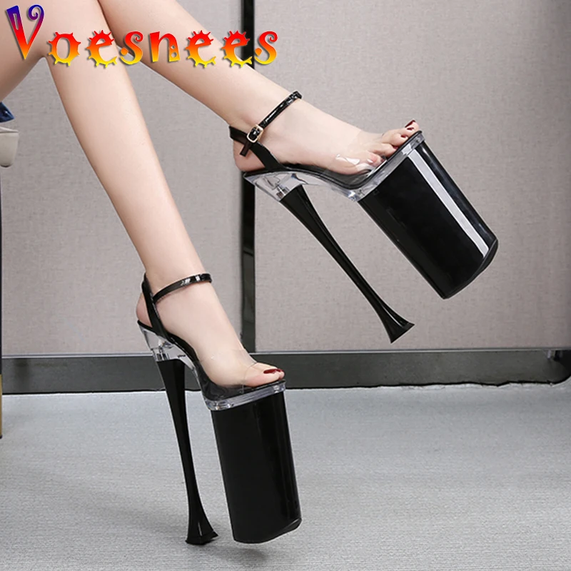 Туфли женские на очень высоком каблуке 26 см пикантные сандалии с открытым носком