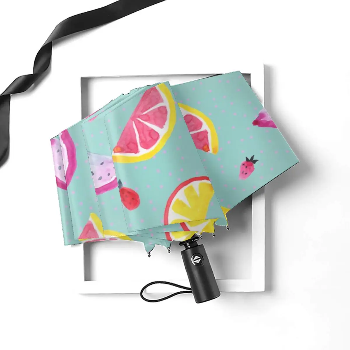 Offerte Resistente Al Vento Pieghevoli Donne Ombrello Automatico Auto Tropical Frutta Esotica Acquerello Antivento Ombrelli Da Pioggia Per Gli Uomini Parasole