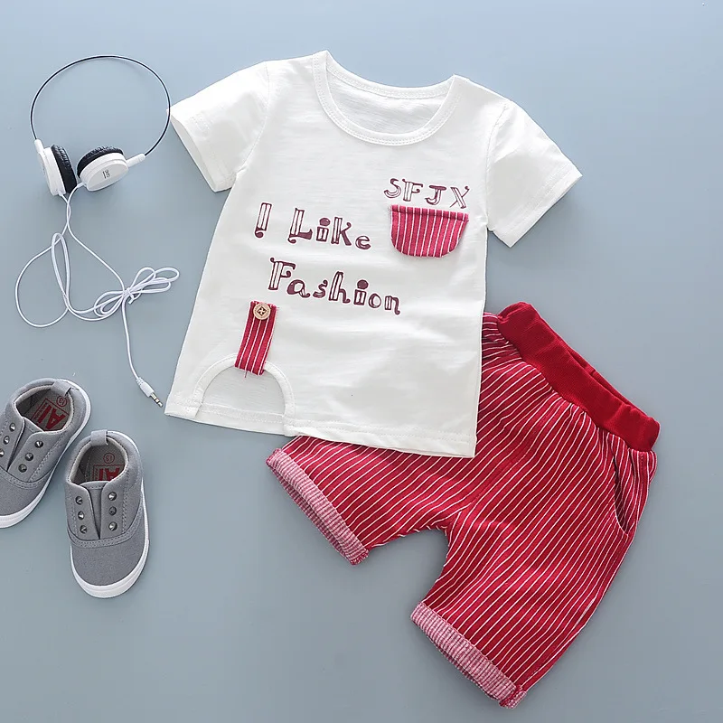 2020 летние Комплекты одежды для маленьких мальчиков новорожденных Детская