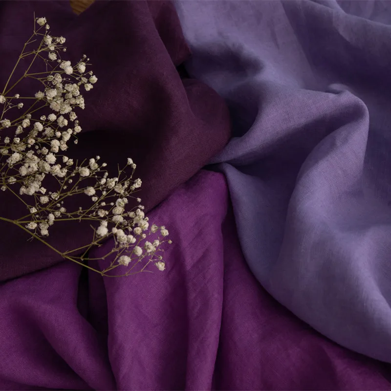 

High-end flax fabric Violet linen fabric High-end gowns, dresses, trousers, shirts and jackets tissu