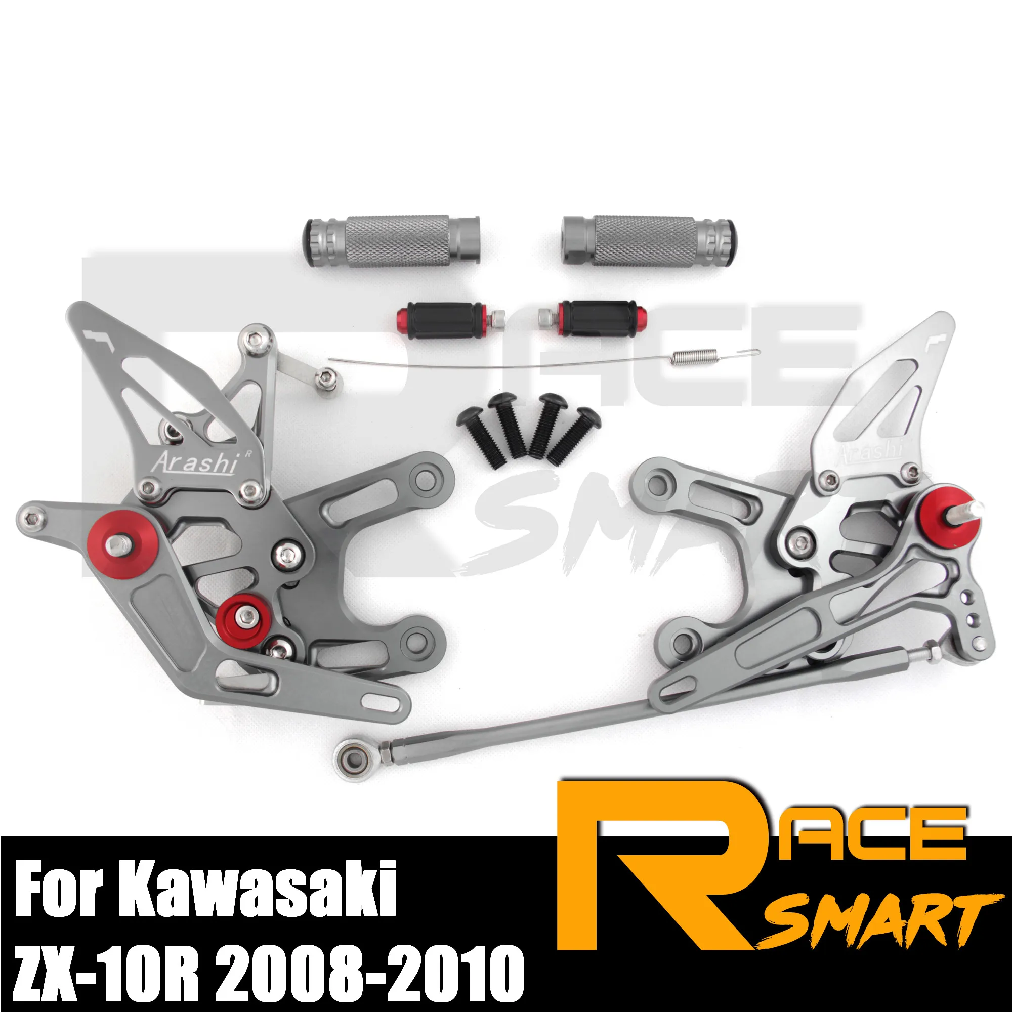 CNC Алюминиевый Регулируемый Rearset Rider задний Набор для ног KAWASAKI ZX 10R 2008 2009 2010 ZX10R ZX10 R