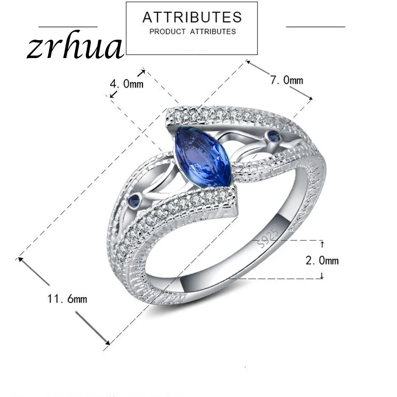 Женское кольцо из серебра 925 пробы с фианитом|Кольца| |