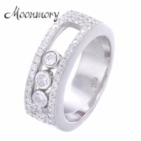 moonmory jewellery moveable stone wedding ring for women france hot sale 925 sterling silver move stone ring for lover best gift