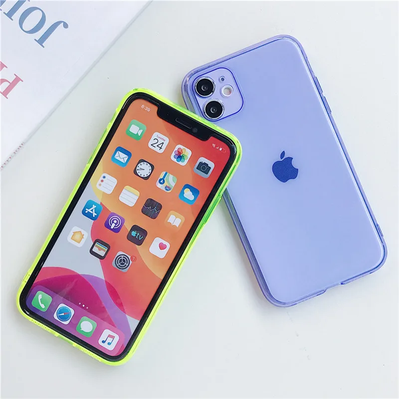 Флуоресцентный цветной противоударный чехол для телефона Huawei P20 Lite P30 pro P40 Y9S Honor 9X