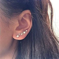 fashion five star stud earrings for women girl metal earrings for women jewelry gift