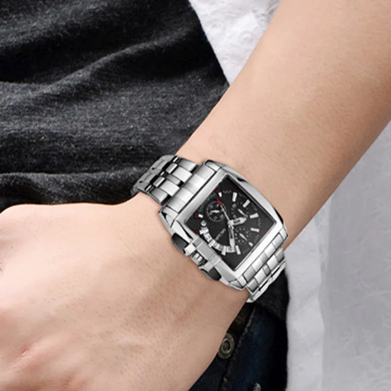 

Quartz Watch Business Men's Fashion Brand Chronograph Watch Men's Stainless Steel with Calendar relogio masculino 2020