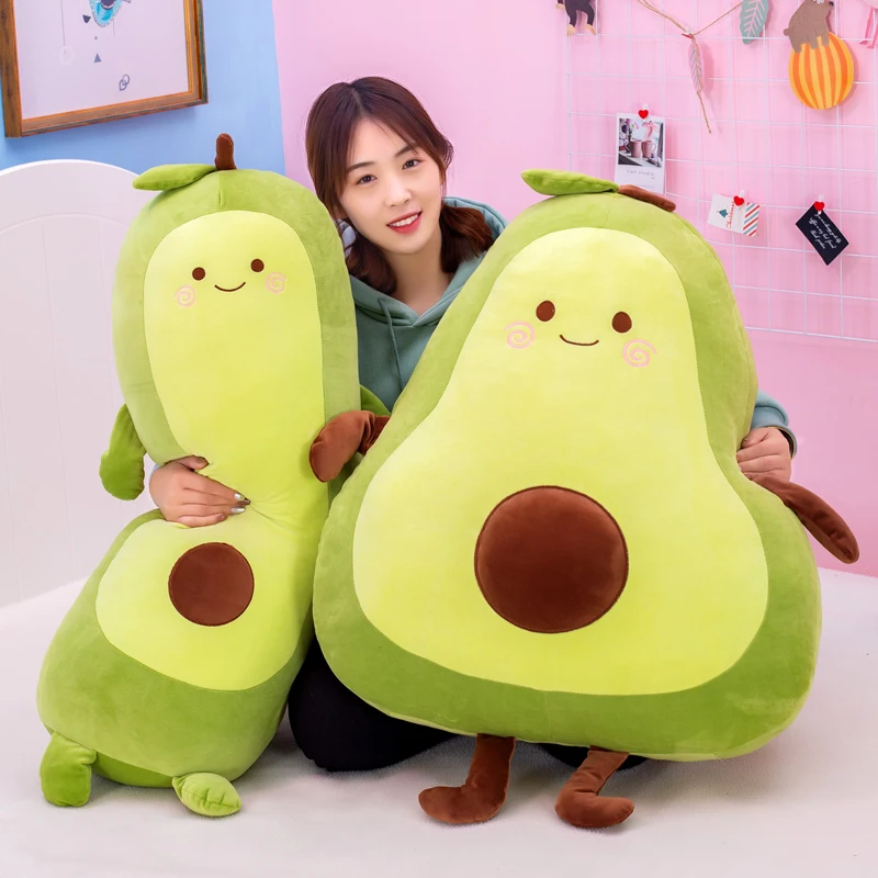 

25-95cm 2 patterns Plush toy green Avocado doll cushions Cartoon avocado fruit large pillows Home decor ornaments Luxury filling