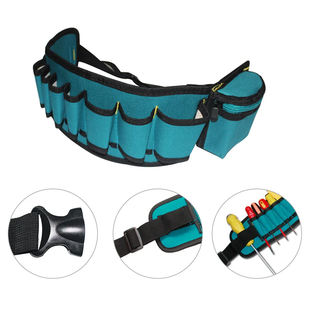 

1PC Car Repair Tools Pockets Oxford Waist Pack Portable Tool Bag Electrician Wrist Tool Belt Screws Nails Drill Bits Holder Bag