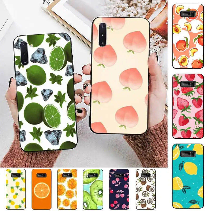 

FHNBLJ Cartoon fruit summer lemon watermelon Phone Case for Samsung Note 3 4 5 7 8 9 10 20 pro lite ultra for Oppo A9 2020