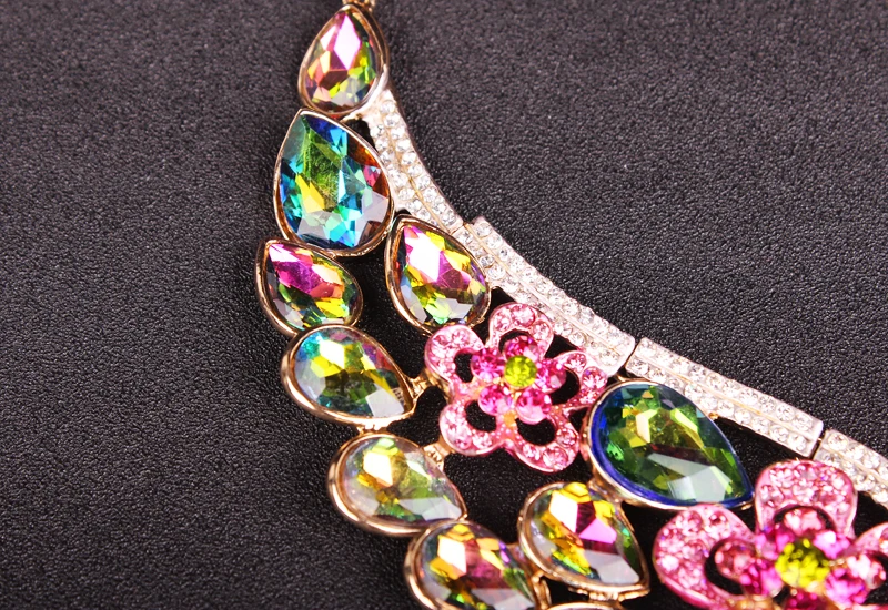 Элегантные Свадебные Ювелирные наборы с цветами Свадебный костюм ожерелье и