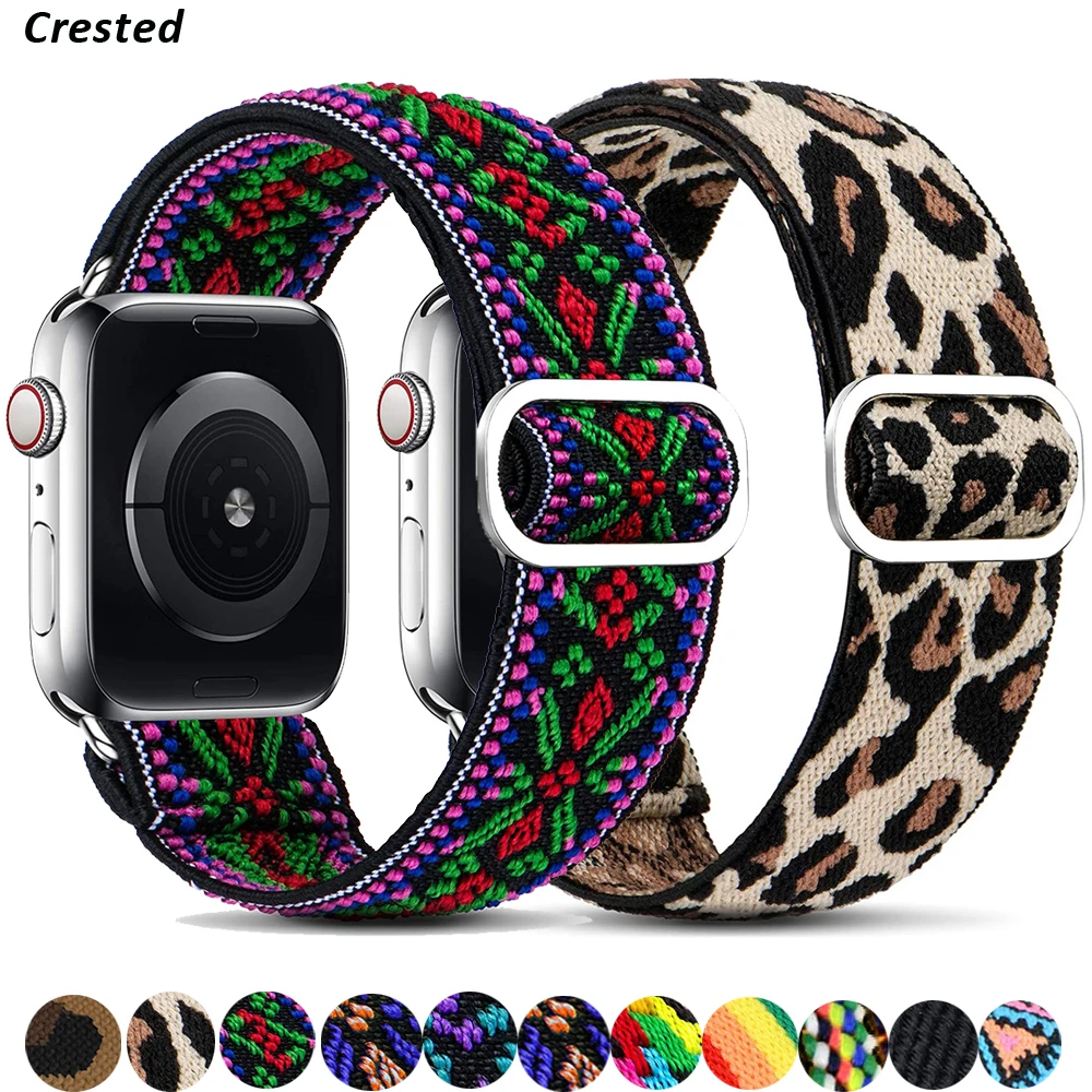 Ремешок резиновый для Apple watch band 40 мм 38 44 42 богемный эластичный браслет соло iWatch