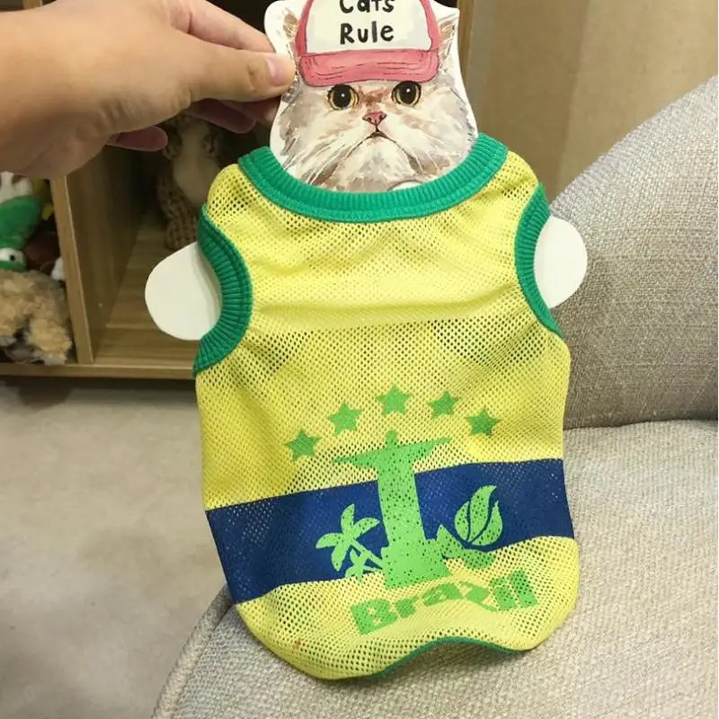 Новинка одежда для домашних животных с рисунком жилет из чистого хлопка