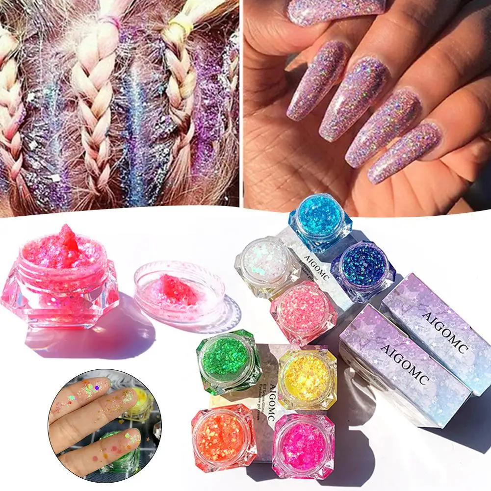2019 Новый Блестящий праздничный гель с блестками для лица ногтей глаз губ волос