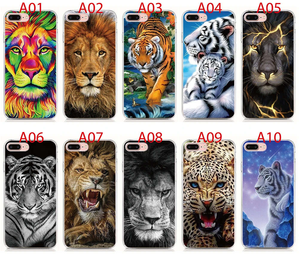 Phone Case For Lenovo A6 Note A5 P70 S60 A1010 P1M A536  A319 P2 Case Soft Lion Tiger Silicone Shockproof Cover