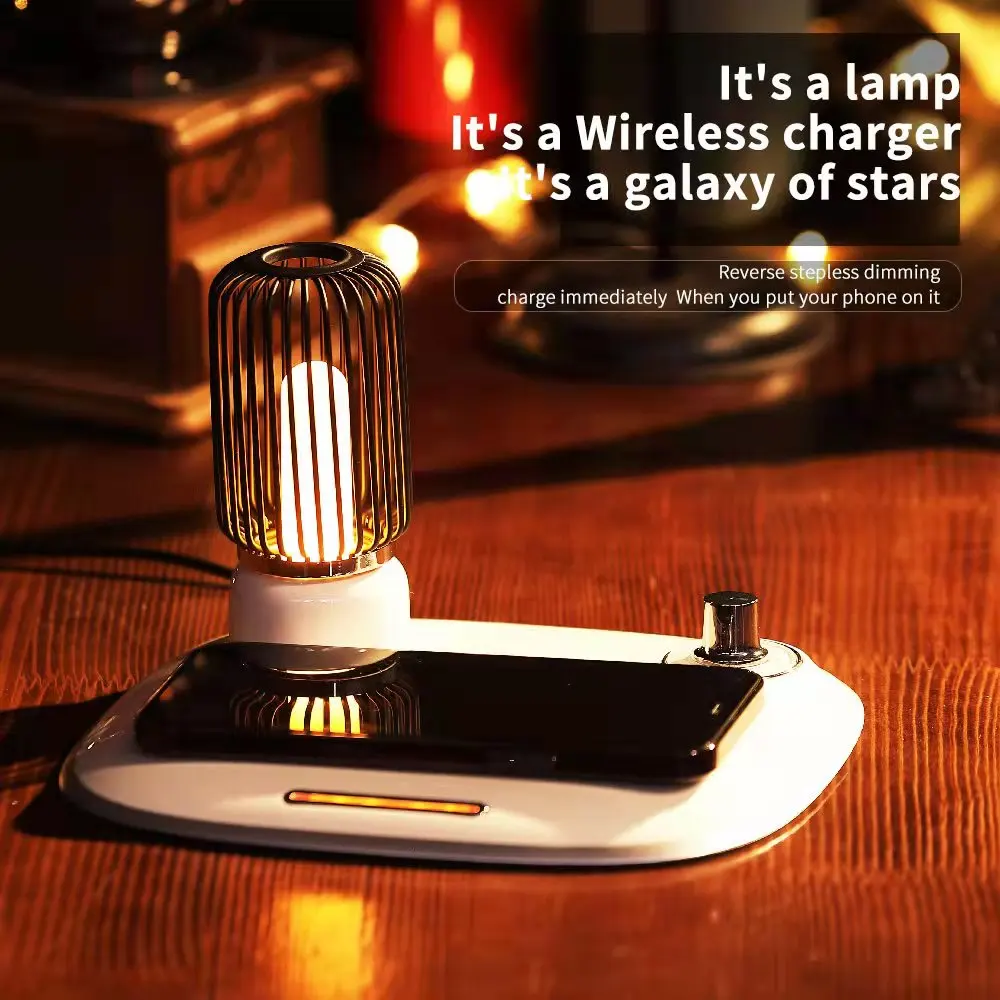 15W Qi Fast Wireless Charger Mobile Phone Charge Creative Nightlight For Iphone and Android Mobile Phone Charge Stand