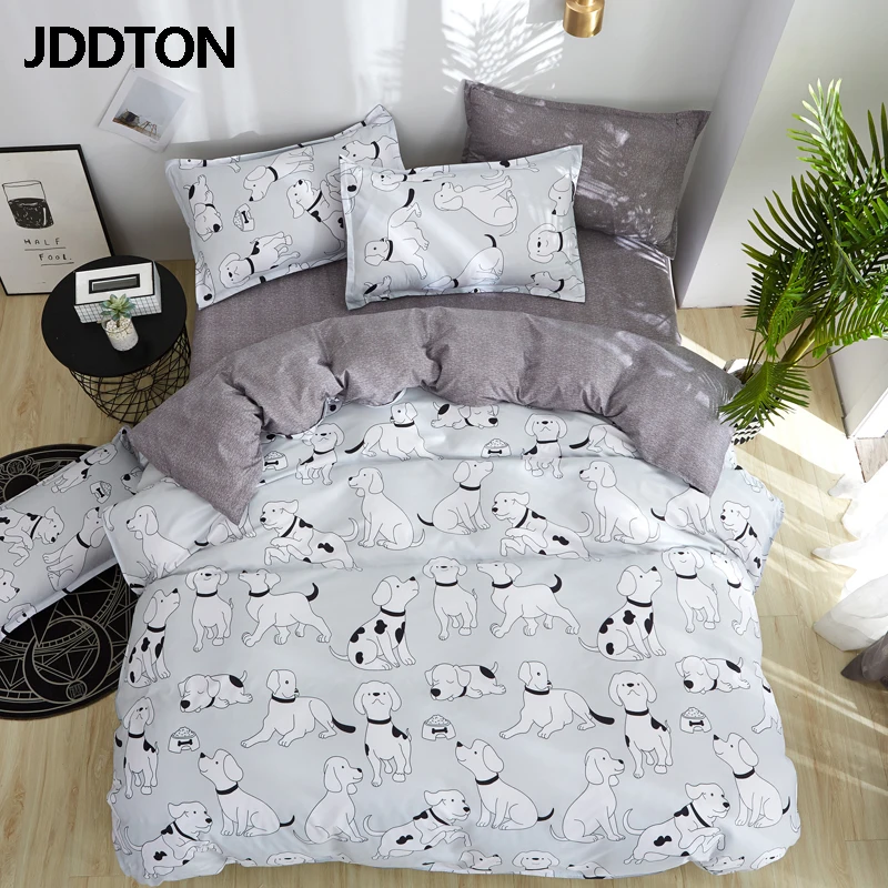 

Новое поступление, Комплект постельного белья JDDTON из 4 предметов, постельное белье в простом мультяшном стиле, пододеяльник AB, Комплект пост...