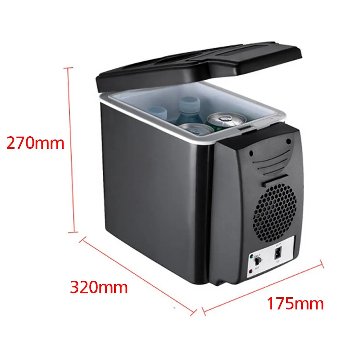 

6L 12V 37W Cooling Heat Portable food refrigeration Temperature 5 To 65 Mini Hot And Cold Black Car Refrigerator non-pollution l