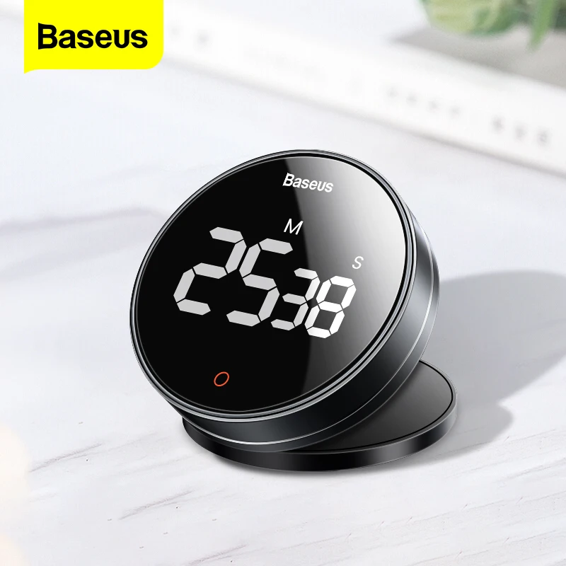 

Baseus Magnetic Kitchen Timer Digital Timer Countdown Stopwatch Manual Rotation Counter Sport Study Alarm Clock Cooking Timer