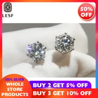 lesf 925 sterling silver moissanite diamond earrings round 0 5 ct women classic anniversarv gift