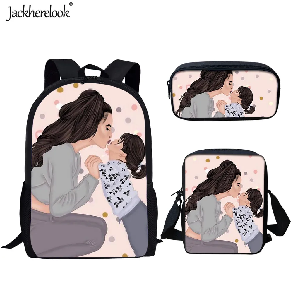 HMA490CEK Jackherelook 3 компл./шт. Школьные сумки супер мама печати ранец для детского сада Bookbag дети рюкзак для подростков мальчиков девочек - Цвет: HMA490CEK