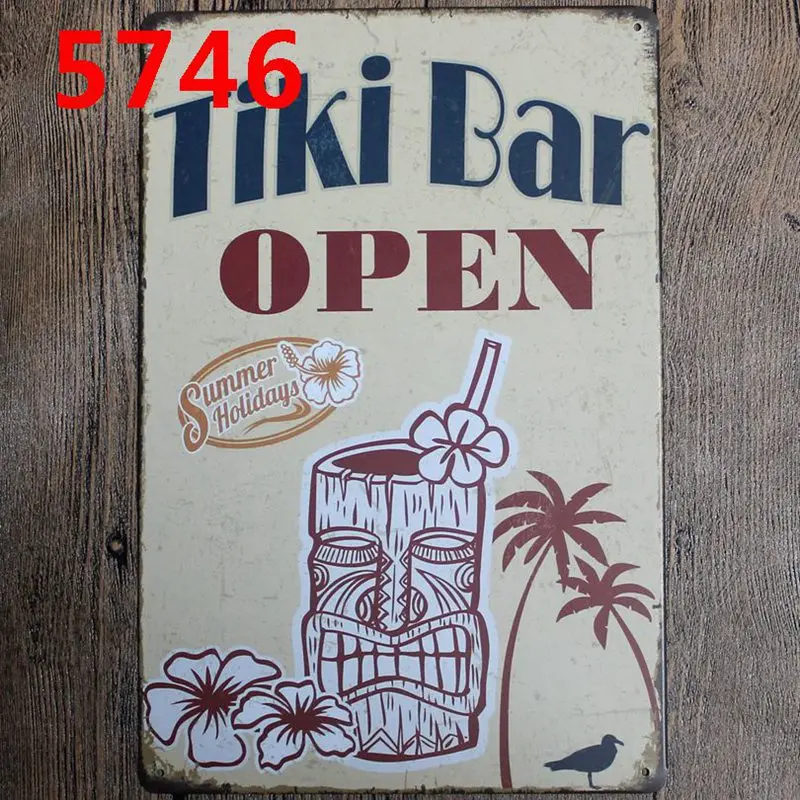 

Tiki Bar Tin Signs Metal Plate Wall Pub Kitchen Restaurant Home Art Decor Vintage Iron Poster Cuadros A-6379