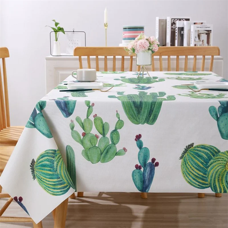 

Kitchen Dining Tablecloth Rectangular Waterproof Oilproof Disposable PVC Tea Table Cloth Decorative Table Cover Home Decor