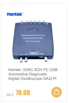 Hantek PC USB портативный осциллограф 20 МГц-200 МГц 2 канала 48 мс/s-250MSa/С осциллограф 6022BE/6052BE/6082BE/6102BE/6212BE