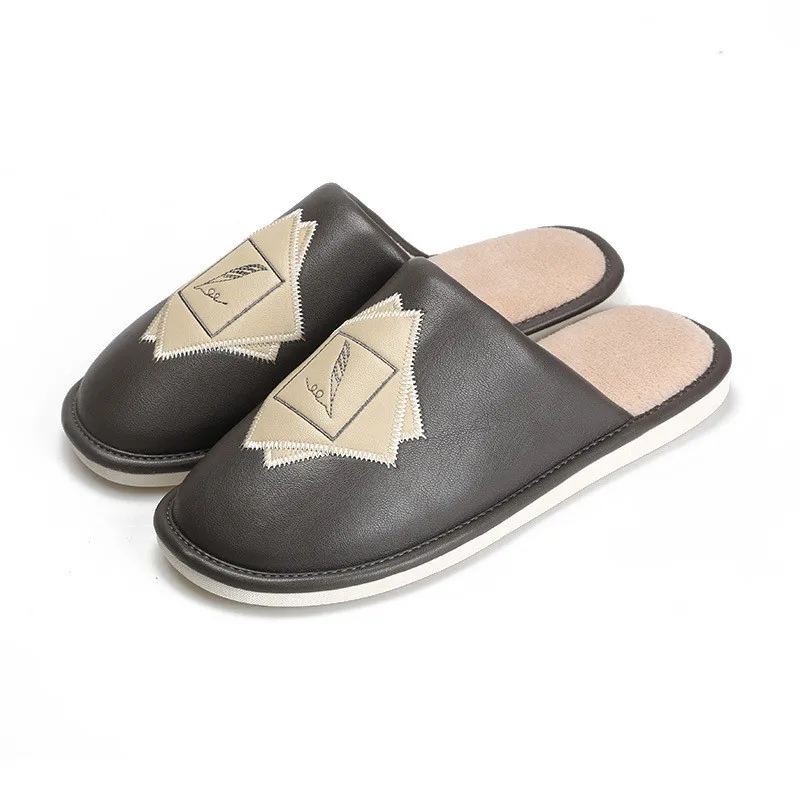 Оптовая продажа зимние женские тапочки из натуральной кожи домашняя