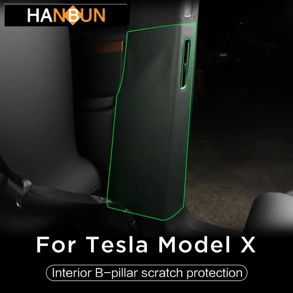 

for Tesla Model X 2017-2019 hide B-pillar inner door Anti Kick Pad Protection Side Edge Film Protector Stickers