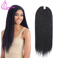 refined 22rootspack medium diameter crochet braids senegalese twist hair extensions ombre brown grey burgundy synthetic braid