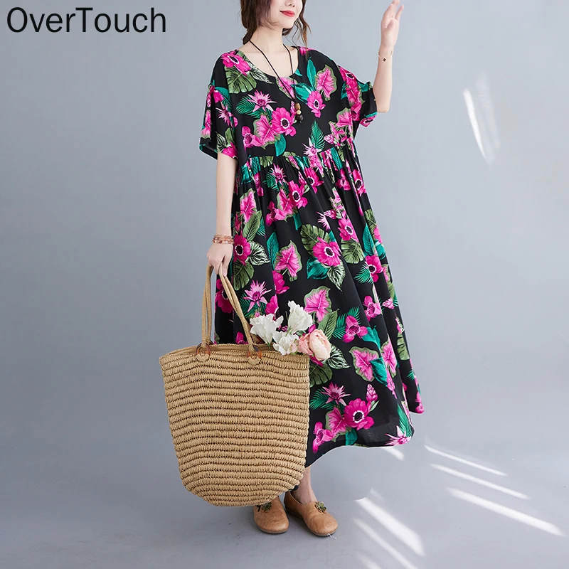 

Plus Size Summer Dress Women Sundress Beach Floral Lady Vestidos Long Dress Casual Loose Oversize 5XL 6XL Holiday 2021