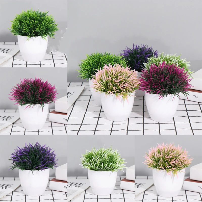 

1PC Artificial Plant Bonsai Simulation Plastic Small Tree Pot Plant Potted Ornaments For Home Table Hotel Garden Decor Wholesale