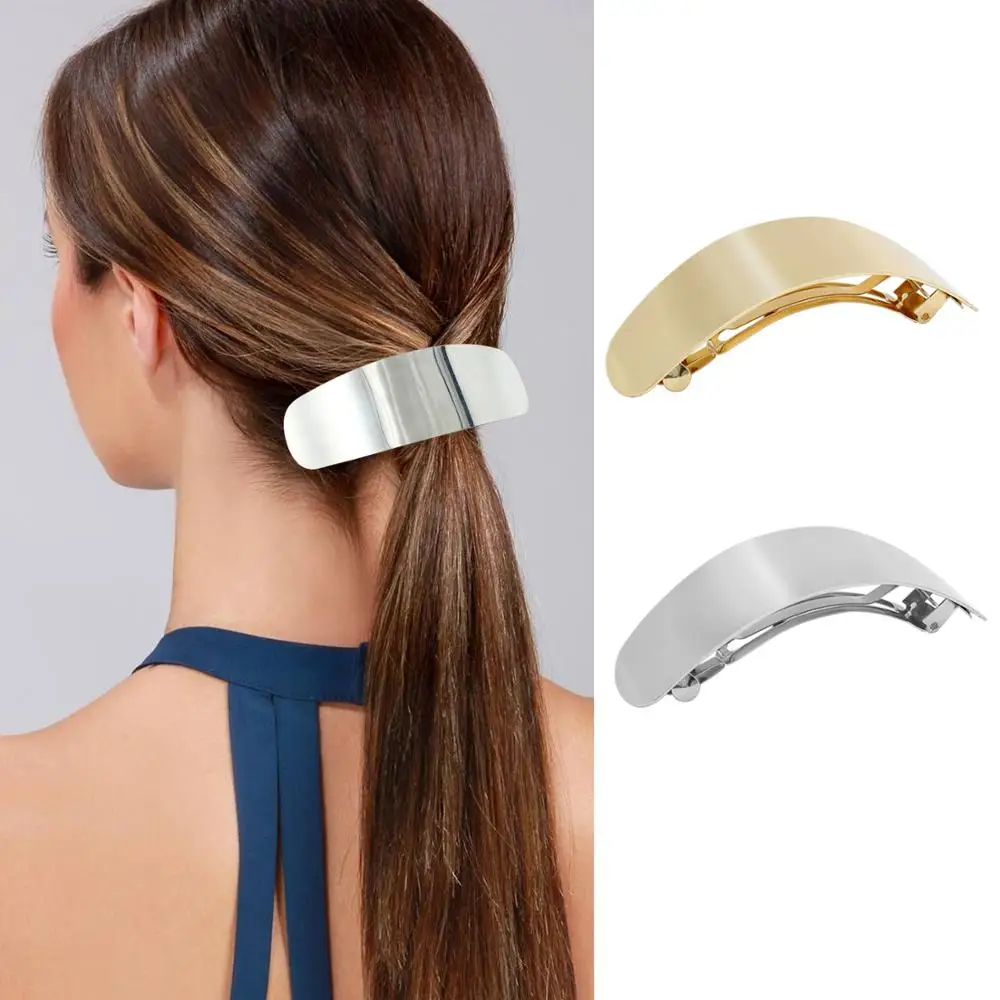 Простые корейские металлические заколки для волос женщин шпилька головной убор