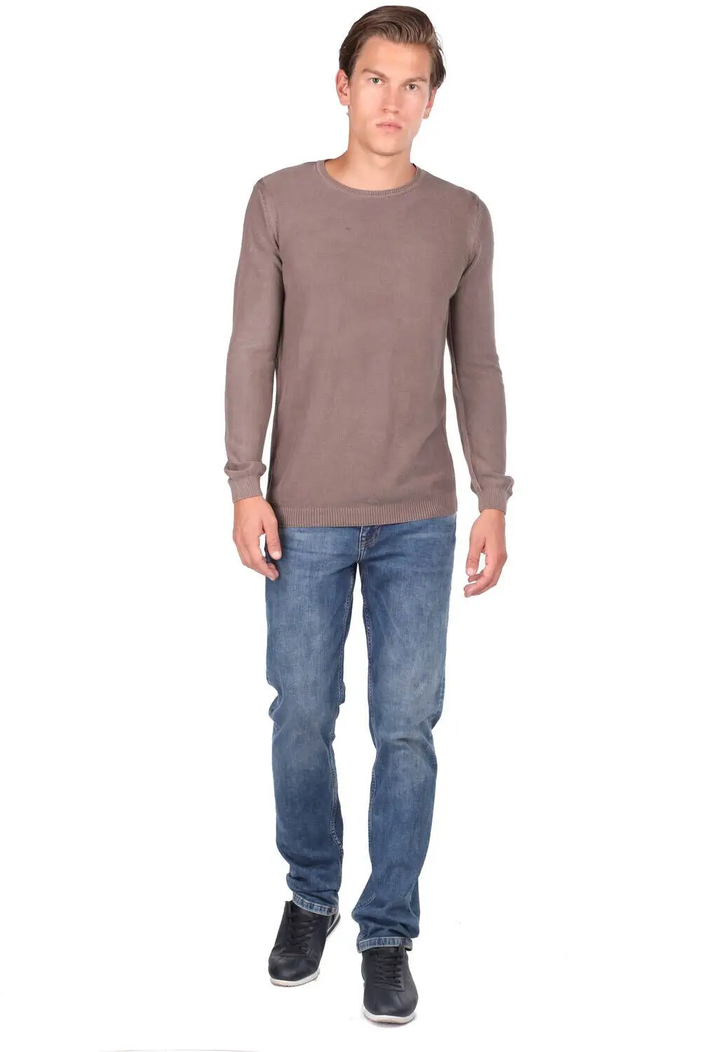 

Crew Neck Brown Mens Sweater