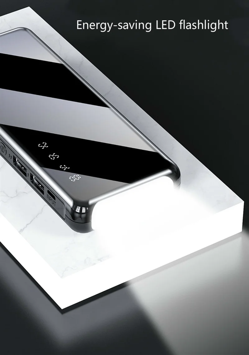 Портативное зарядное устройство 30000 мАч 2usb внешний аккумулятор для Xiaomi iPhone Samsung