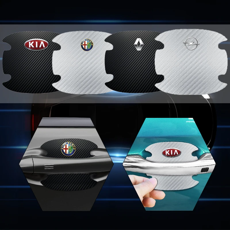 4 шт. наклейки на дверную ручку автомобиля защитная пленка наклейка с логотипом