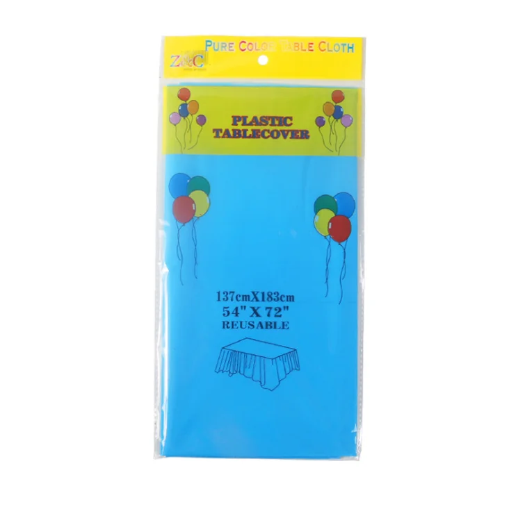 Lightblue 108*188 см одноцветная синяя ярко-розовая Золотая Серебряная Свадебная декоративная пластиковая скатерть на стол, скатерть для вечеринки в честь Дня рождения, Детские карты - Цвет: Lightblue