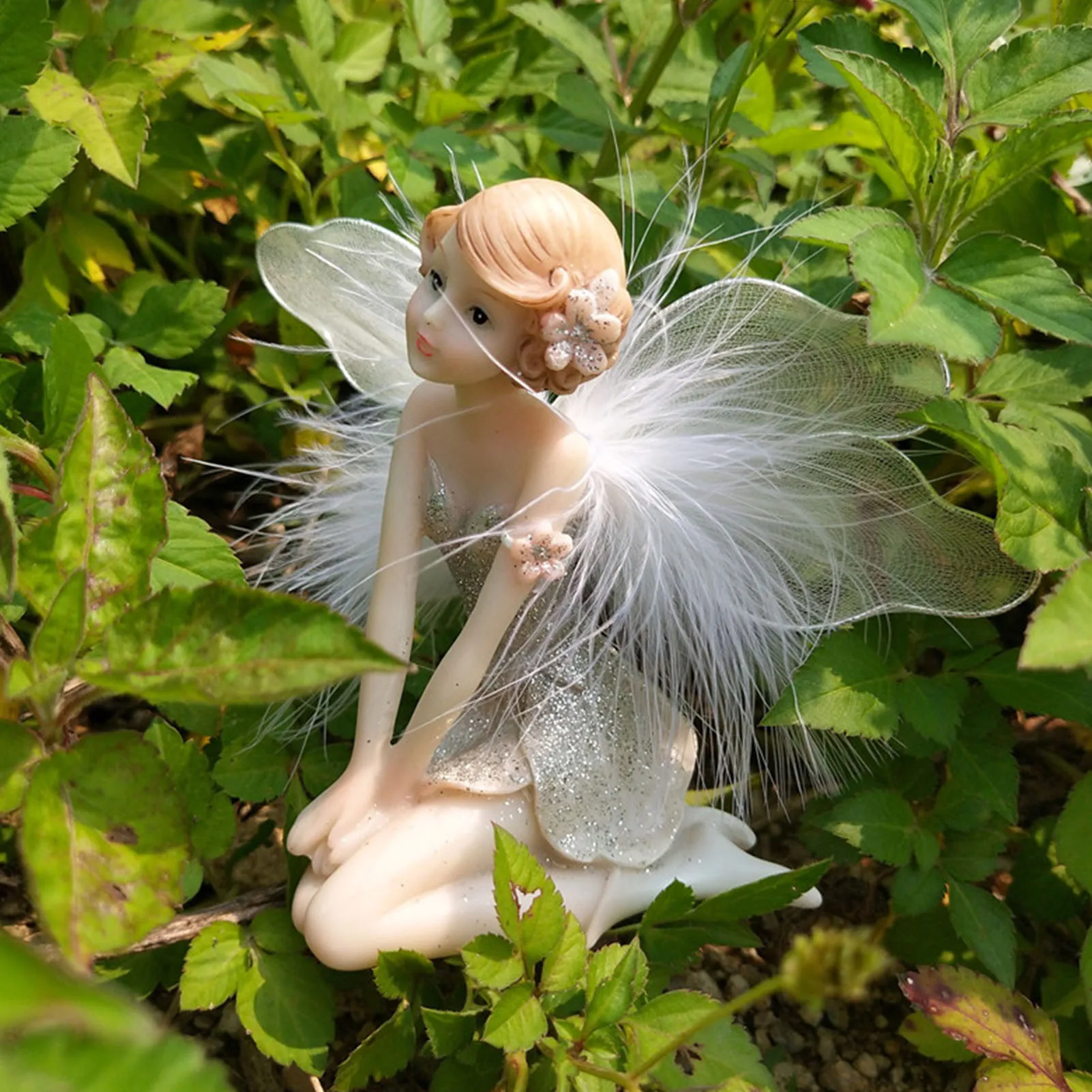 

2pcs/set European Style Fairy Resin Ornaments Playful And Cute Fairy Mini Garden Decor Succulent Bonsai Fairy Tale Princesses