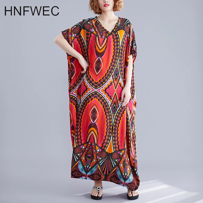 

Женское длинное платье в богемном стиле, с коротким рукавом и принтом, модель V924, лето 2020