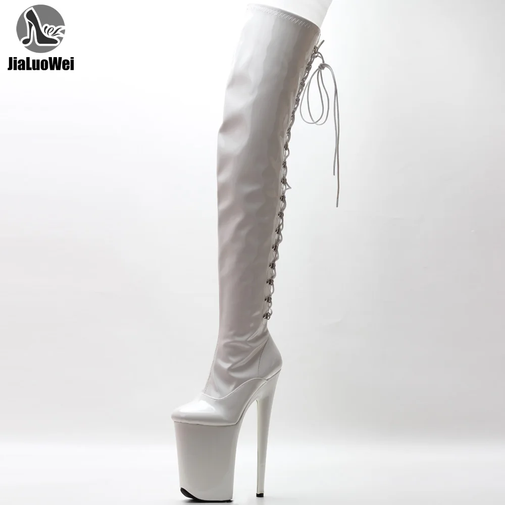 JIALUOWEI 9 Inch High Heel  Exoticpoledance Thigh High boots Size36-40