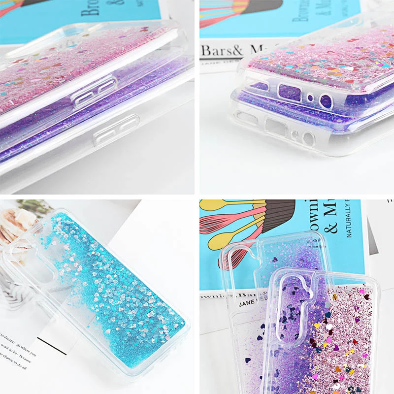 

Dynamic Liquid Quicksand Case For OPPO A9 A5 2020 Cases Glitter Bumper Realme 7 6 5 Pro C12 C15 Narzo 20 A77 A5S A3s A37 Covers
