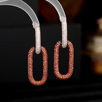 chain drop earring retro punk chain earrings vintage jewelry 2021new luxury jewelry micro pave cubic zirconia geometric dangler