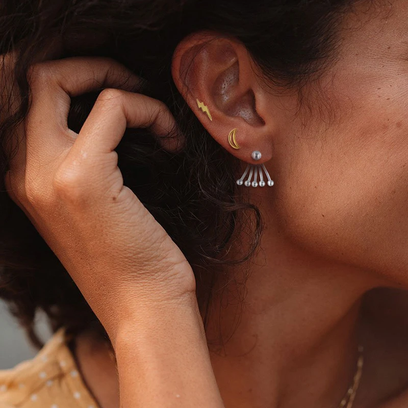 Женские маленькие серьги гвоздики в форме молнии ROXI минималистичные из 100%