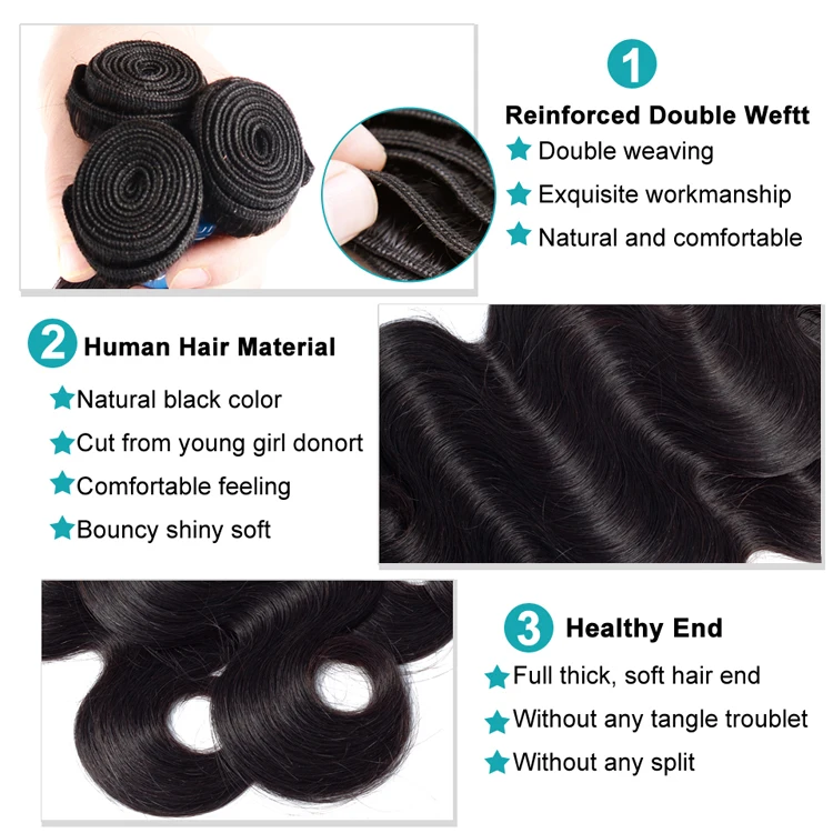 

Body Wave Bundles With Closure Natural Color Peruvian Hair Weave Bundles With Closure Non-Remy 100% Human Hair Cheap Bundles