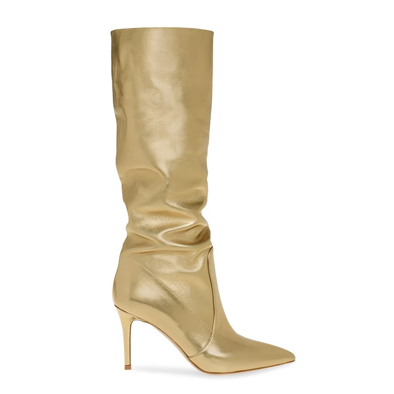 Модные женские зимние сапоги на шпильках с острым носком 42 43 | Обувь