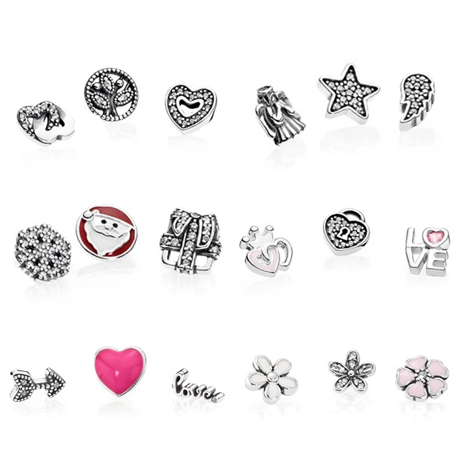 

CHAMSS Love & Family Petite Charms Clear CZ Floating Heart Locket Zircon Crystal Glass Pendant Accessories