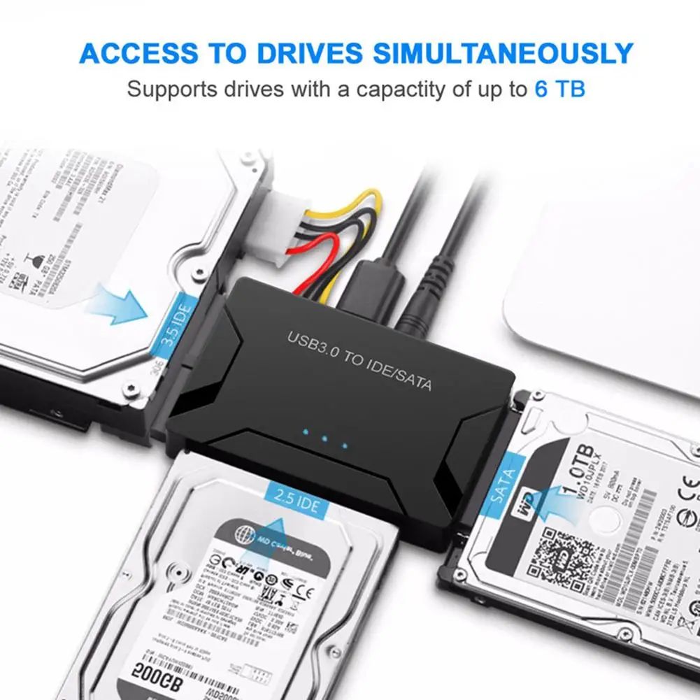 

Universal Converter USB3.0 to SATA/IDE 2.5in 3.5in External Hard Disk Drive Adapter Cable 5GBPS HDD SSD Converter for PC Laptop