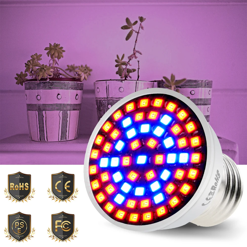 

E27 LED Phyto Lamp E14 Growth Light MR16 Full Spectrum Lamp GU10 Plant Light Bulb B22 Greenhouse Hydroponic Grow Lighting 220V